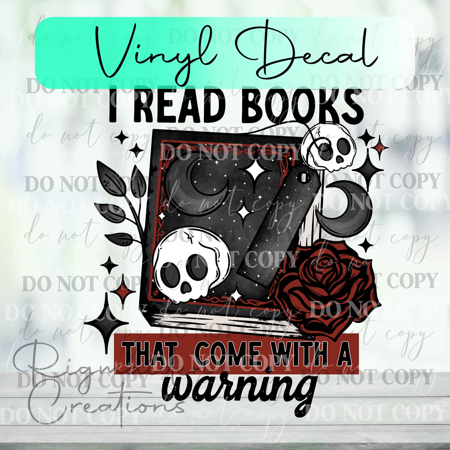 Books Warning Vinyl Decal