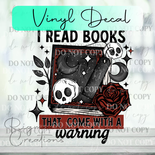 Books Warning Vinyl Decal