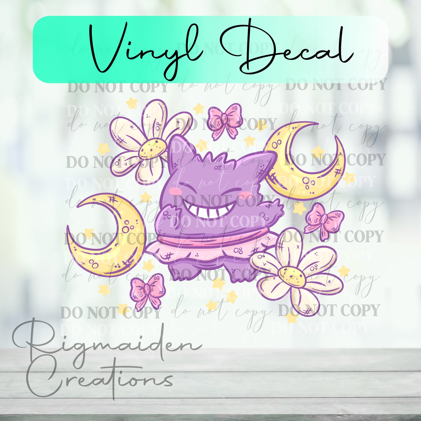 Floral Gengar Vinyl Decal