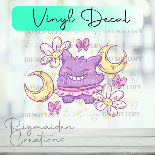 Floral Gengar Vinyl Decal