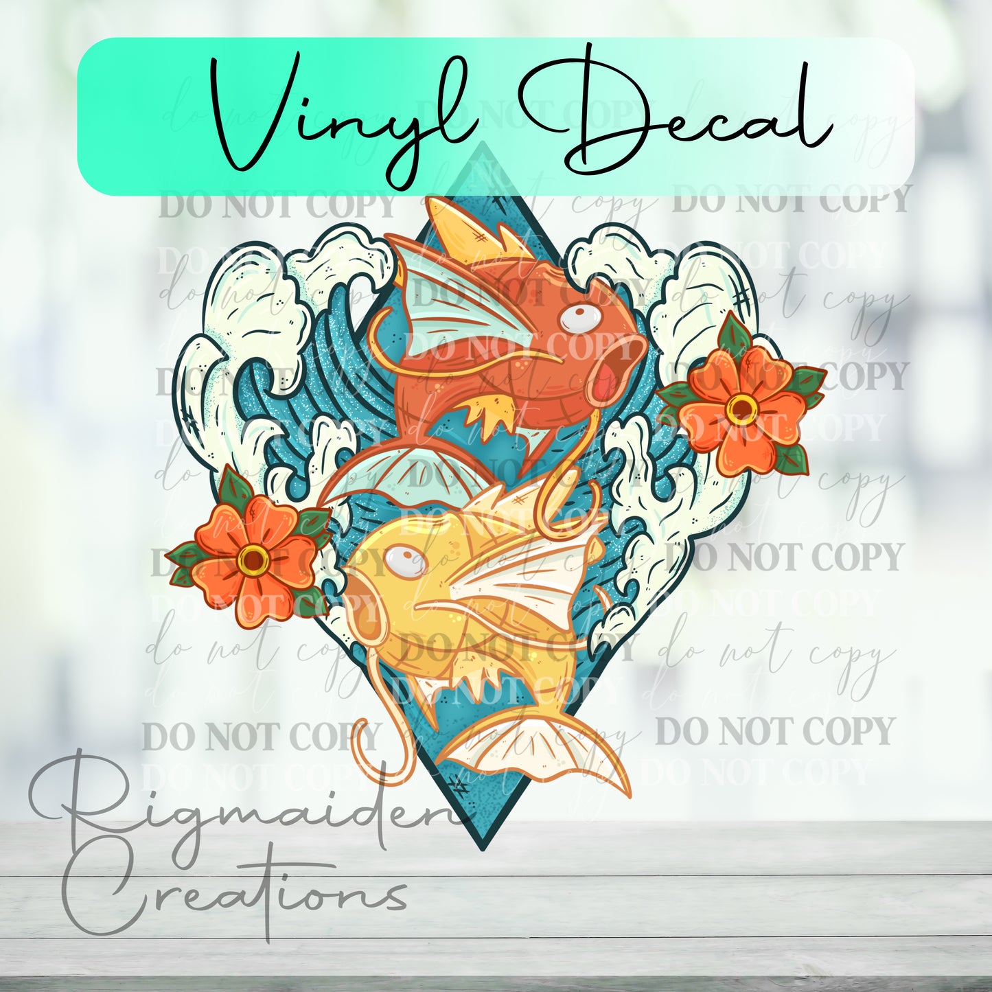 Floral Magikarp Vinyl Decal