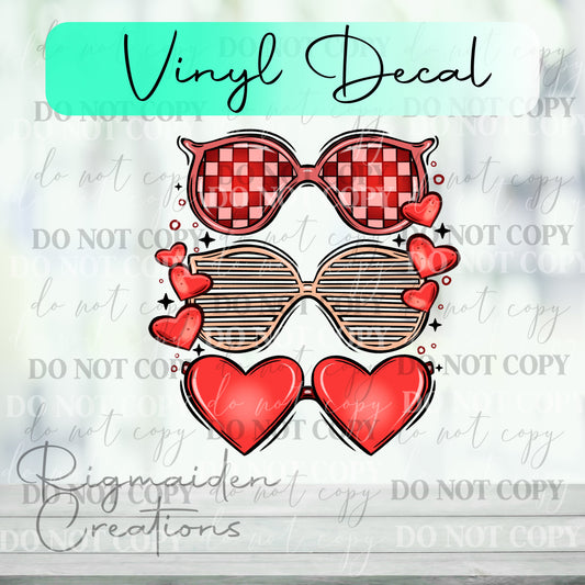 Red Glasses Valentines Vinyl Decal