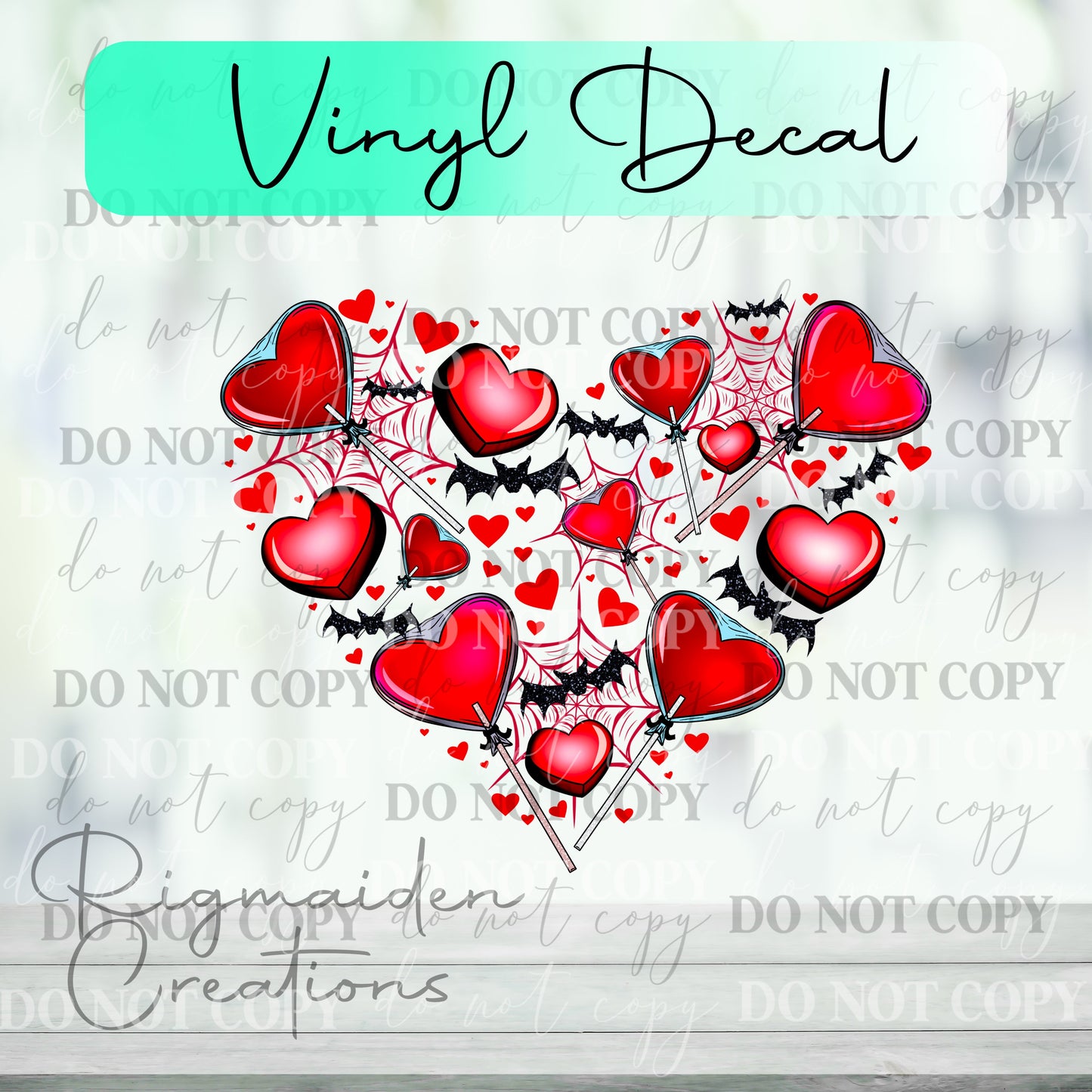 Red Hearts Treats Vinyl Decal