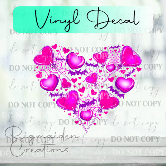 Pink Hearts Treats Vinyl Decal