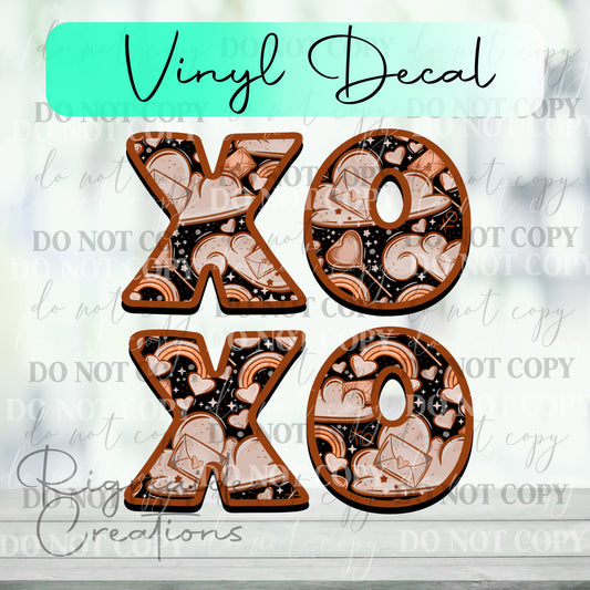 Black Neutral XOXO Vinyl Decal