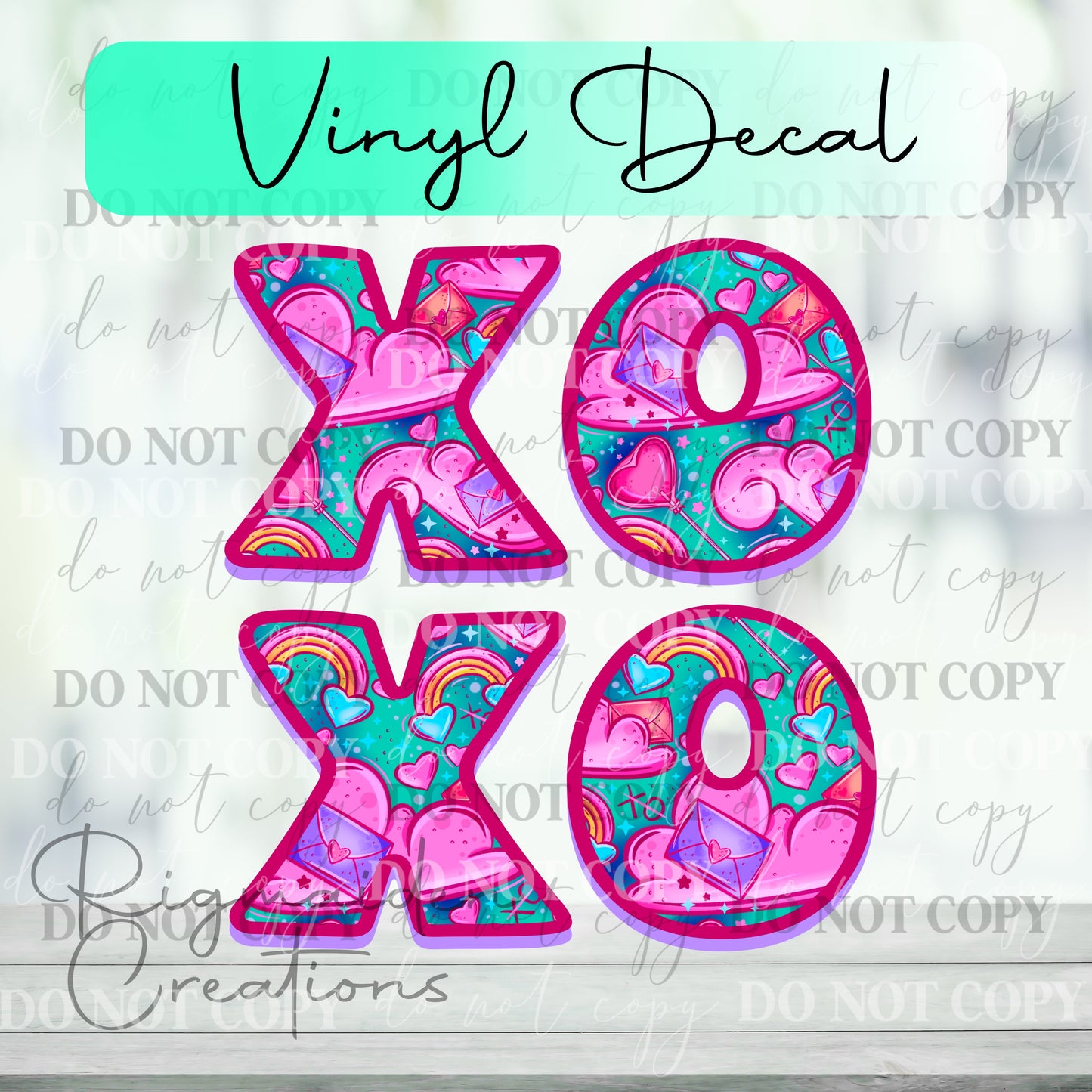 Blue Cloud XOXO Vinyl Decal