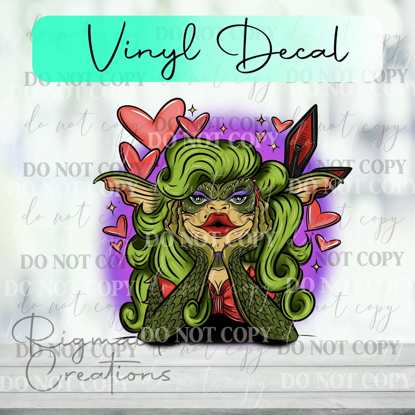 Greta Gremlin Valentine Vinyl Decal