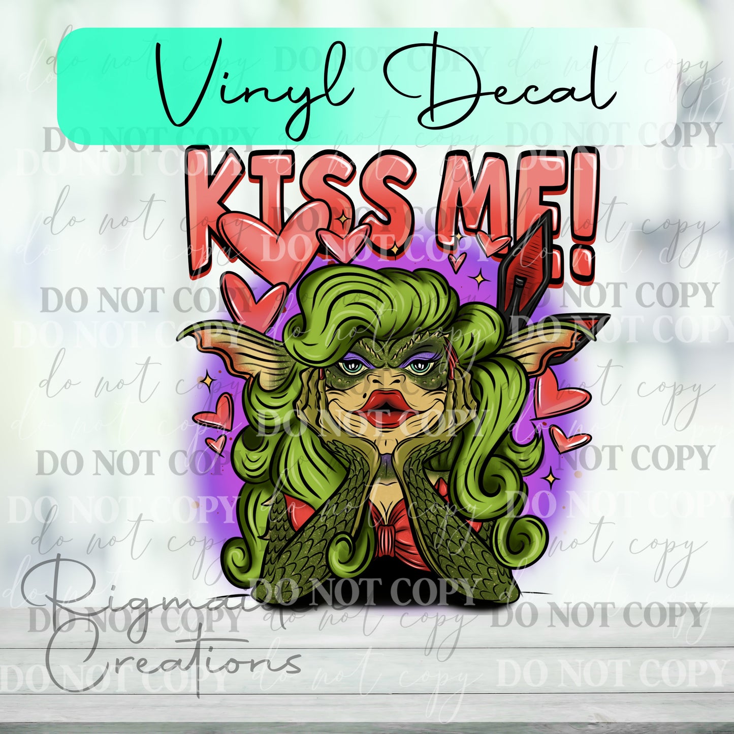 Greta Gremlin Kiss Me Vinyl Decal