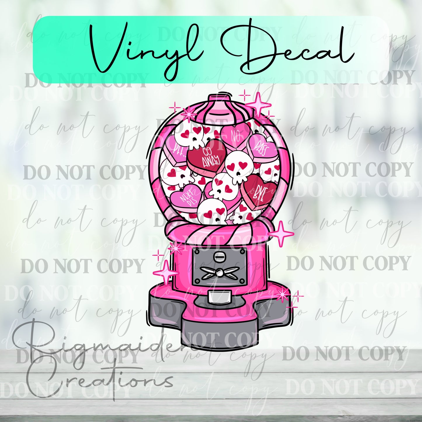 Valentine Candy Machine Vinyl Decal