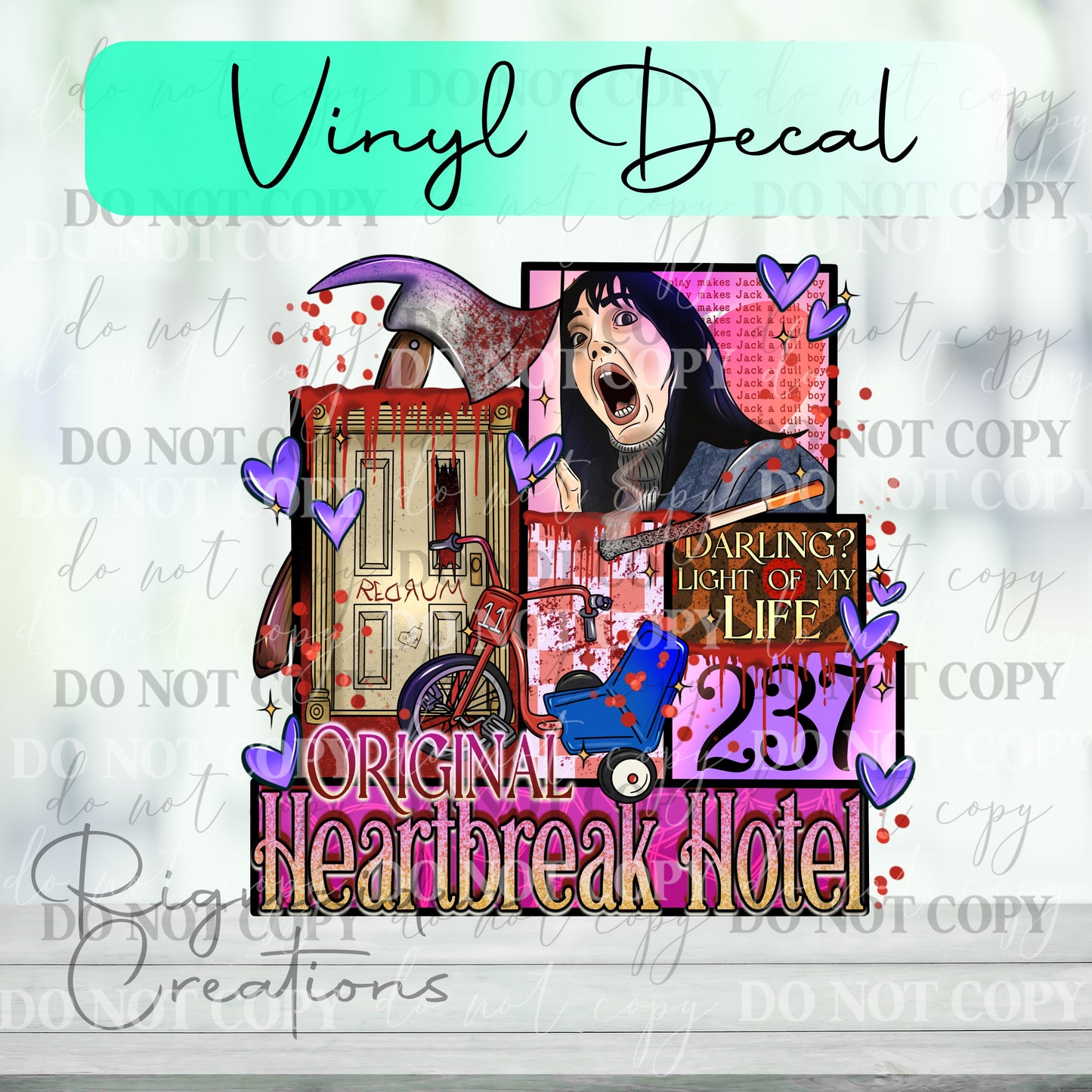 Heartbreak Hotel Shining Vinyl Decal