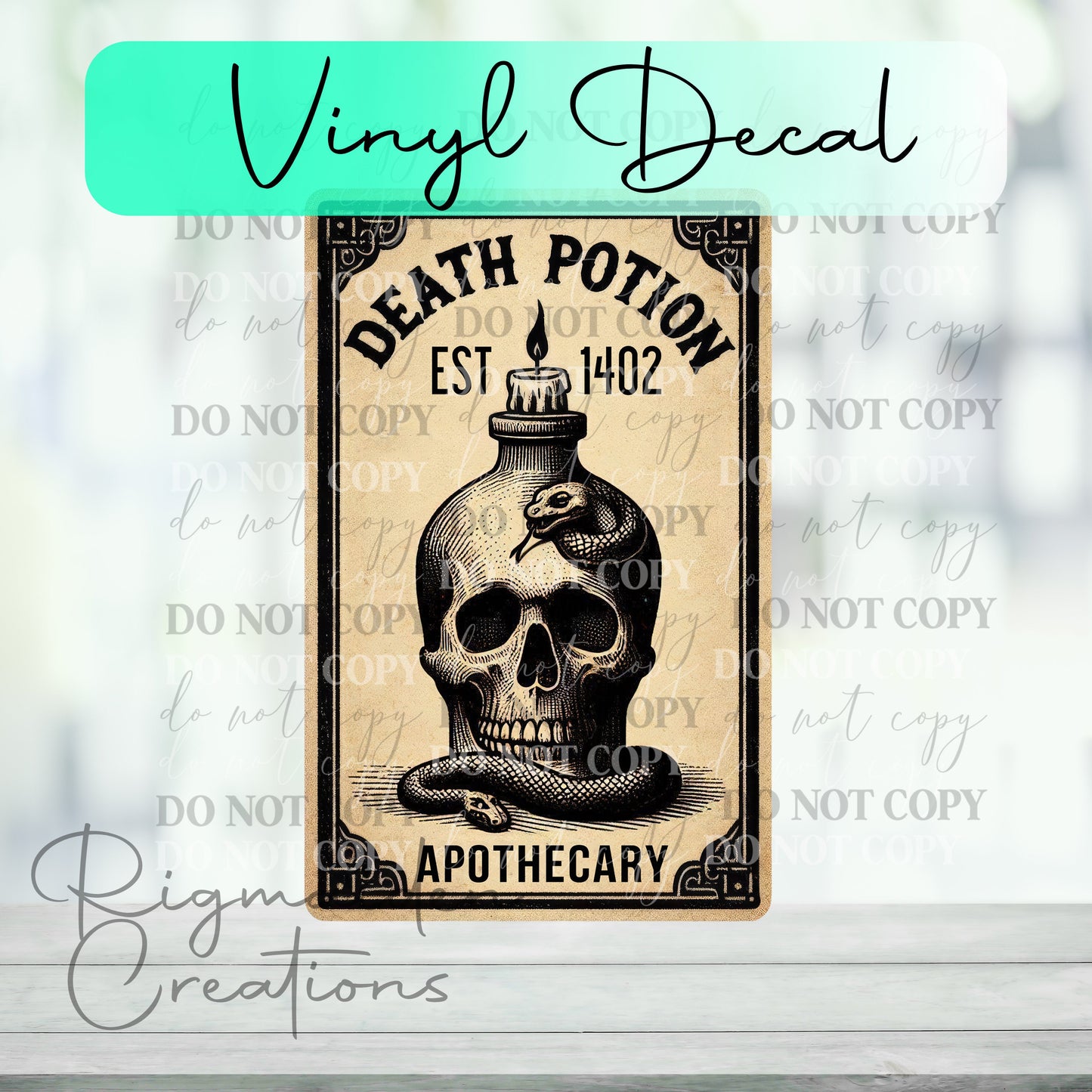 Death Potion Label Vinyl Decal