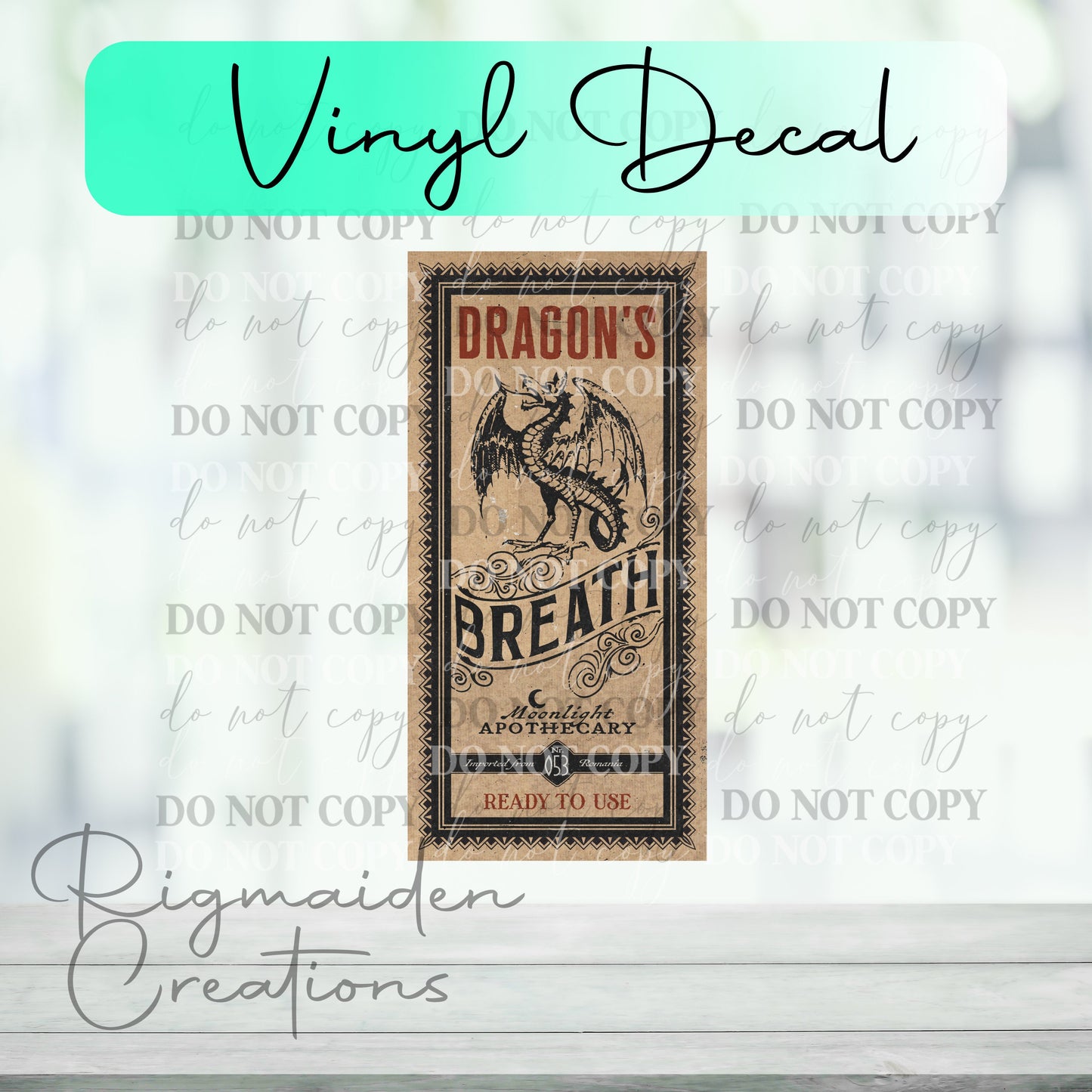 Dragon's Breath Potion Label Vinyl Decal