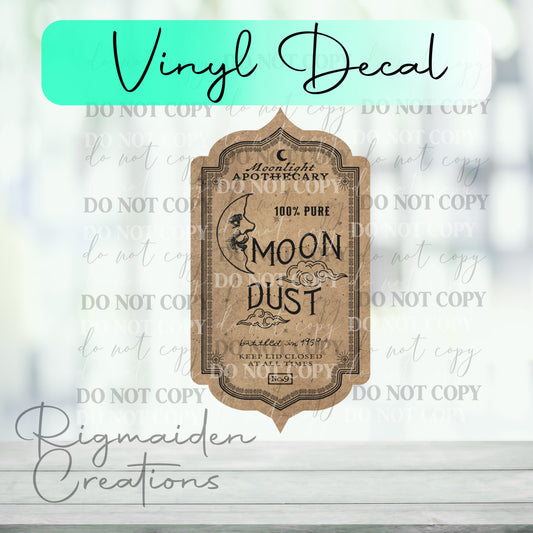 Moon Dust Potion Label Vinyl Decal