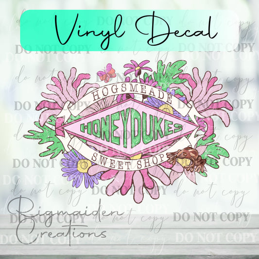 Retro Honeydukes Floral Vinyl Decal