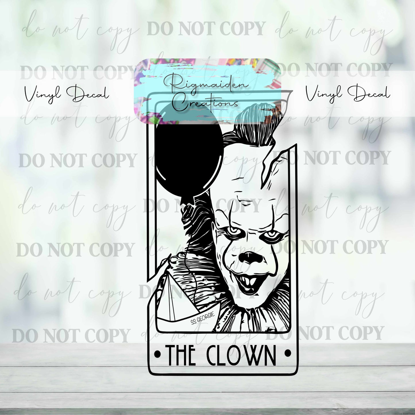 Black and White Horror Tarot Vinyl Decal