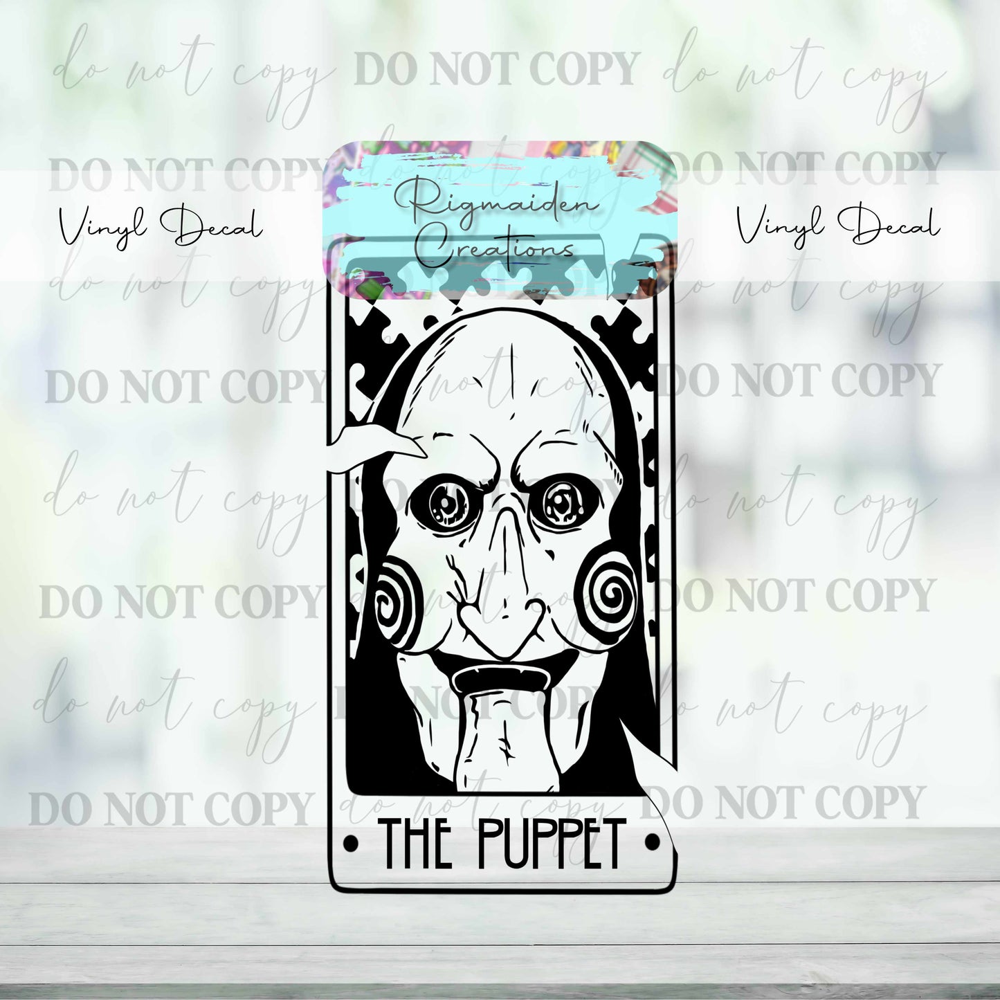 Black and White Horror Tarot Vinyl Decal