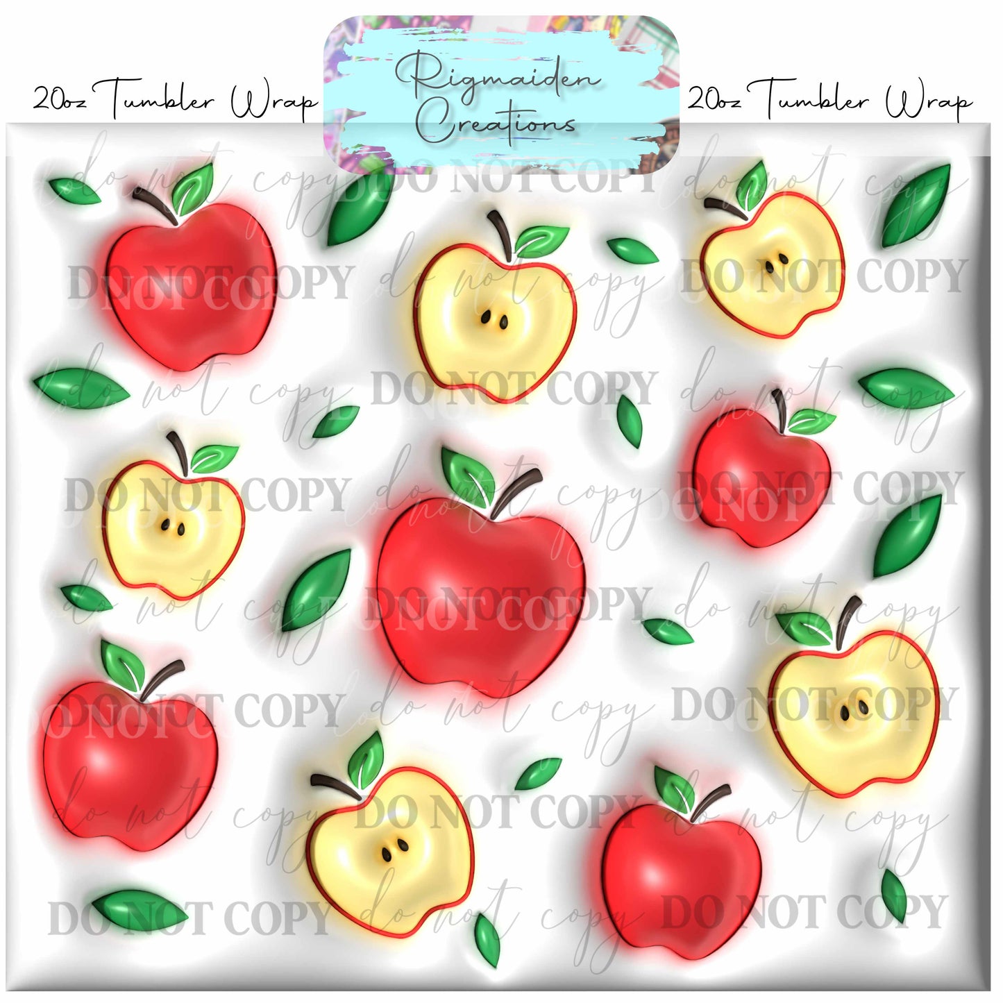 Various Fruits Puffy 3D Effect - 20oz Tumbler Wrap