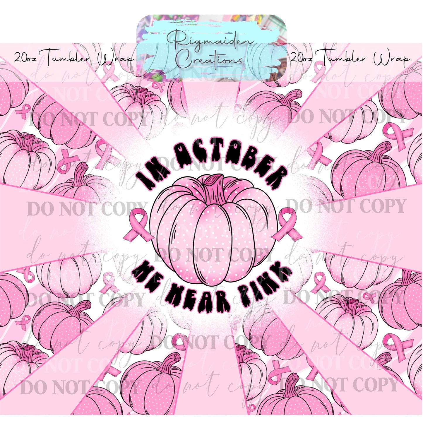 Breast Cancer 'Fall'  - 20oz Tumbler Wrap