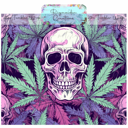 Pot Leaves & Skull - 20oz Tumbler Wrap