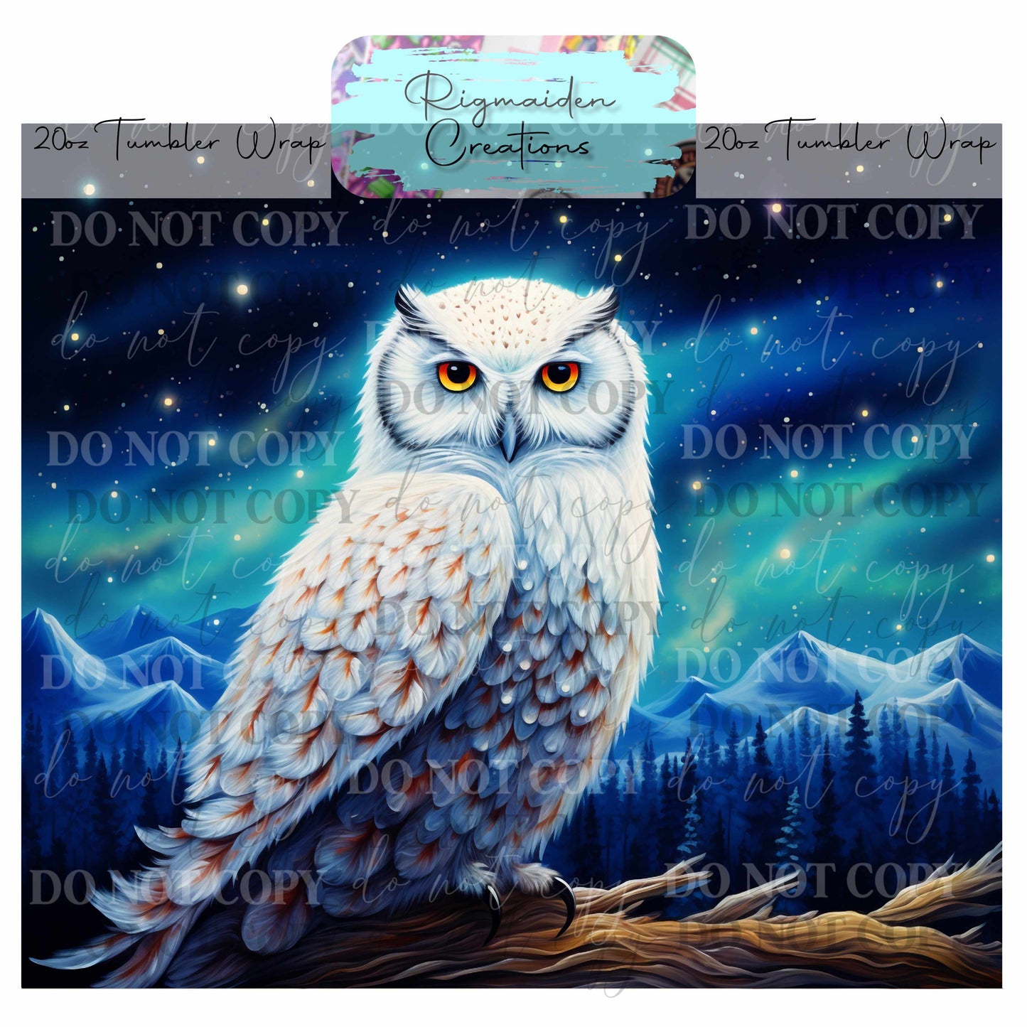 Snow Owl & Northern Lights - 20oz Tumbler Wrap