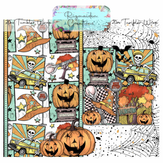 Halloween Town Taxi - 20oz Tumbler Wrap