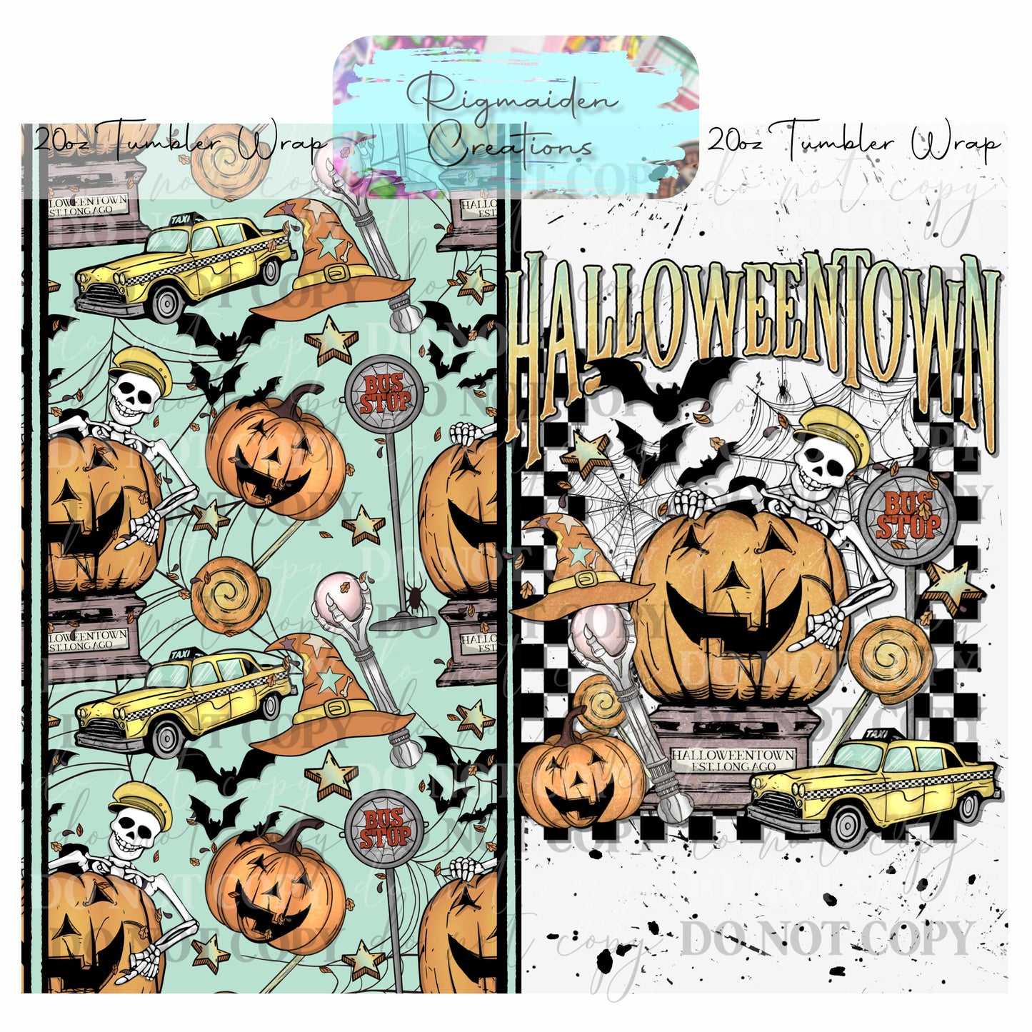 Halloween Town Taxi - 20oz Tumbler Wrap