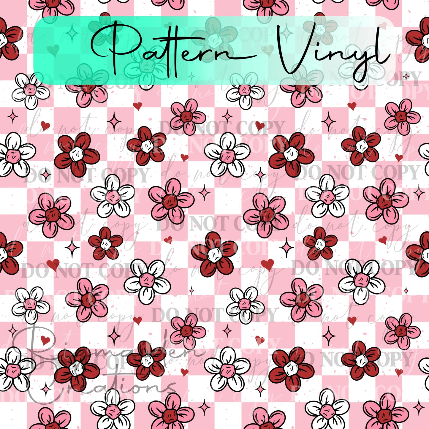 Valentine Checker Floral Vinyl