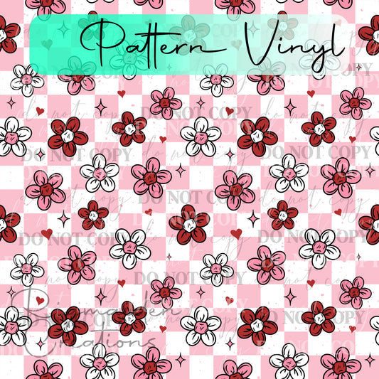 Valentine Checker Floral Vinyl