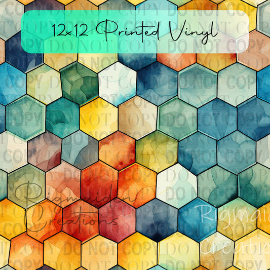 Watercolor Honeycomb 1 Vinyl