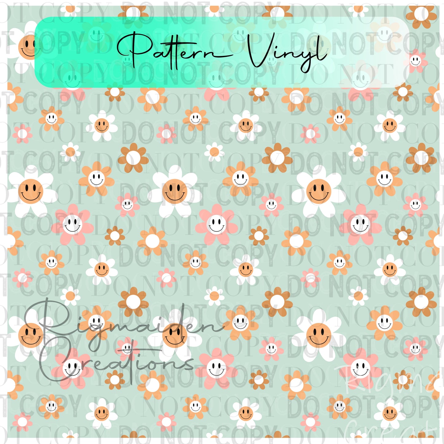 Green Floral Smile Vinyl