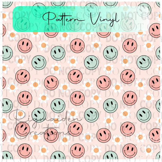 Pink Smiles Flowers Vinyl