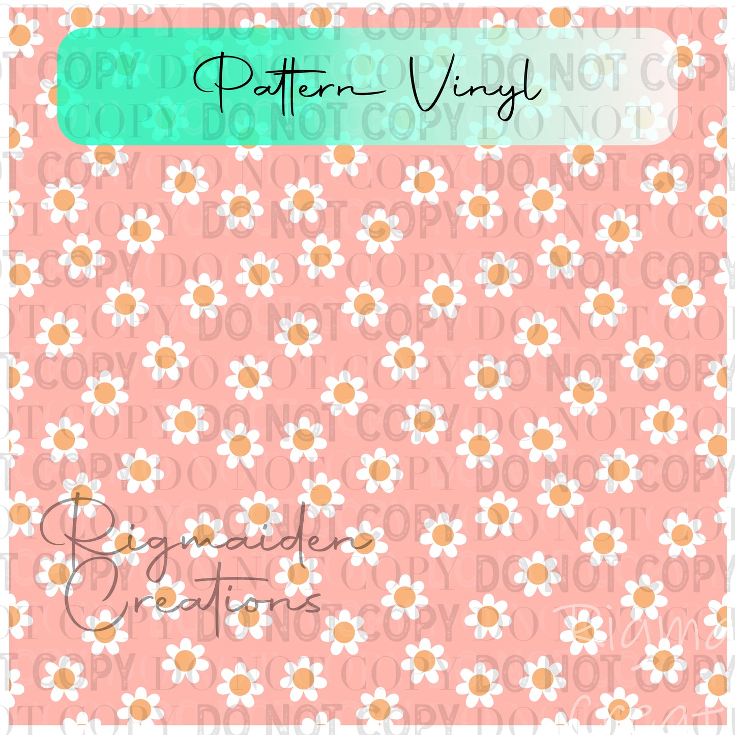 Pink Retro Flowers Vinyl