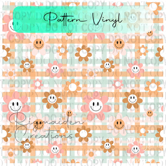 Plaid Floral Smiles Vinyl