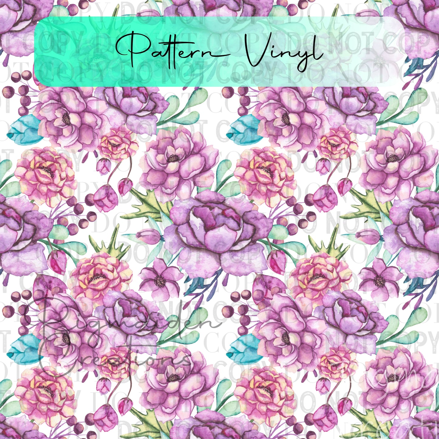 Purple Florals Vinyl