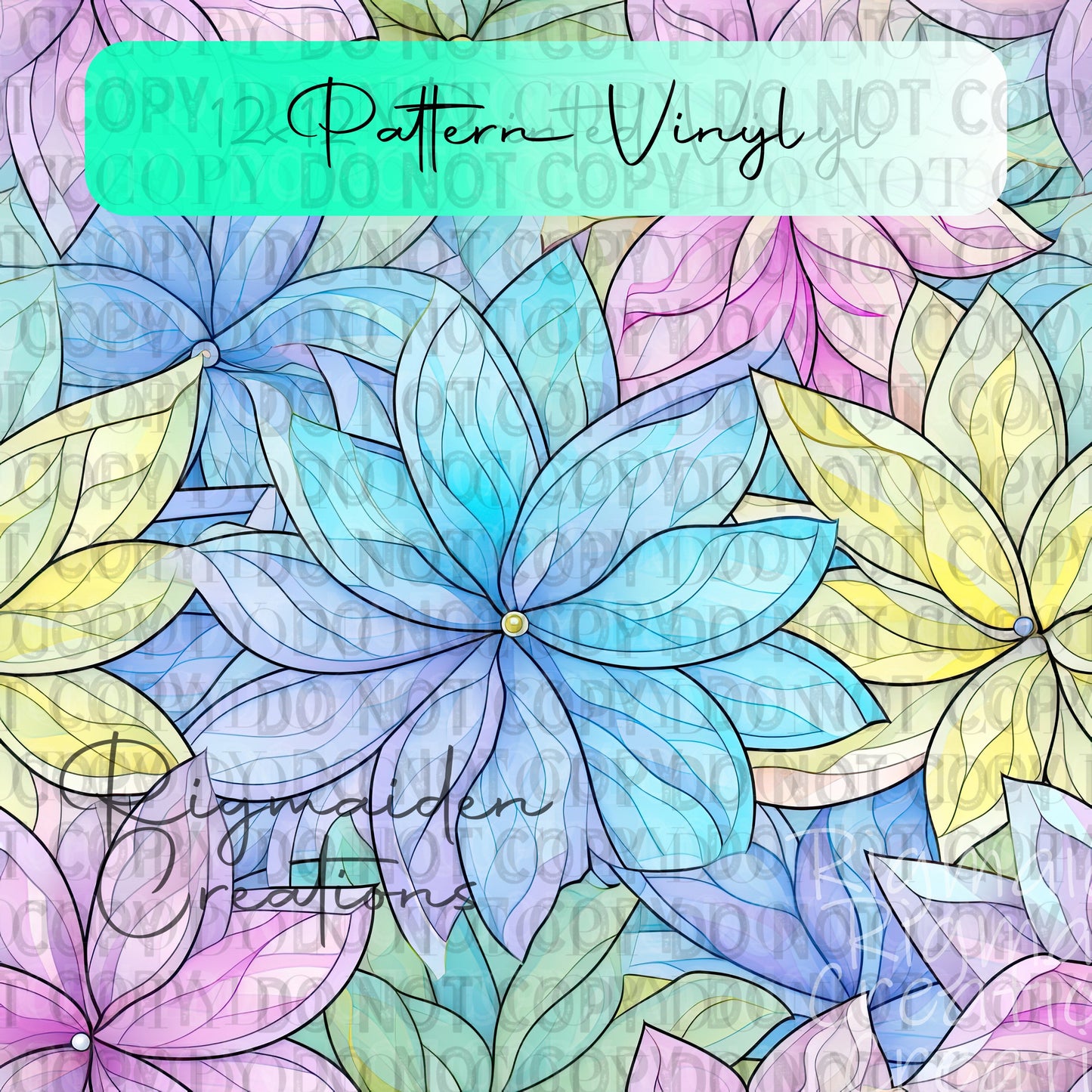 Stained Glass Floral 1 Vinyl