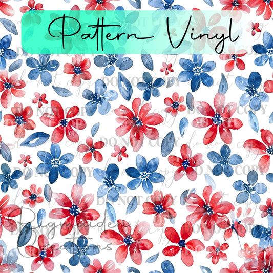 Patriotic Floral Vinyl