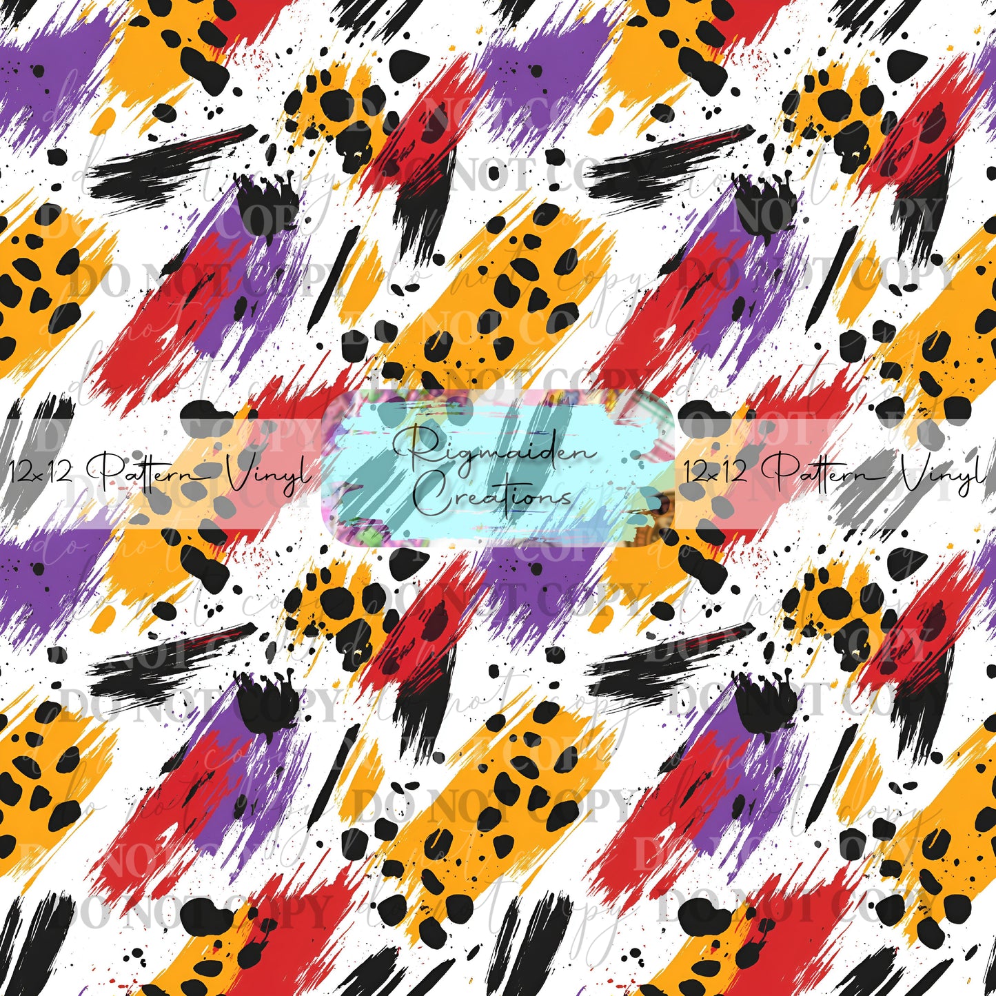 Retro Cheetah Paint Stroke Vinyl