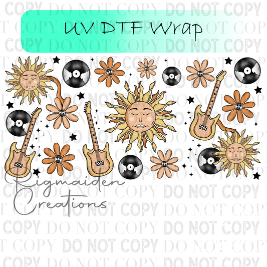 Rock Roll Sun UV DTF Wrap