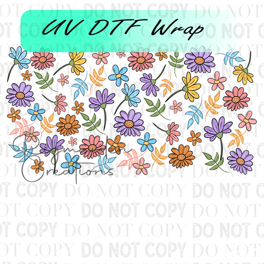 Whimsical Floral UV DTF Wrap