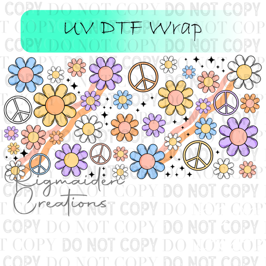 Retro Flowers UV DTF Wrap